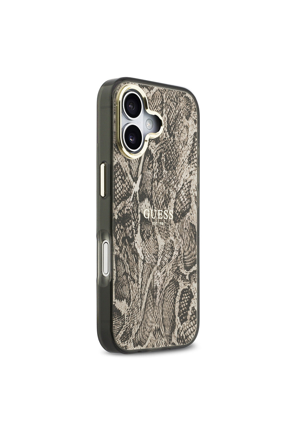 Apple iPhone 17 Kılıf Guess Orijinal Lisanslı Manyetik Şarj Uyumlu Yazı Logolu Python Desenli Kapak