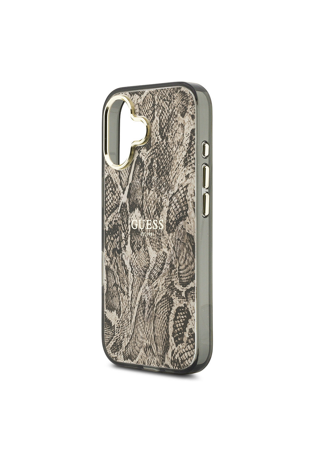 Apple iPhone 17 Kılıf Guess Orijinal Lisanslı Manyetik Şarj Uyumlu Yazı Logolu Python Desenli Kapak
