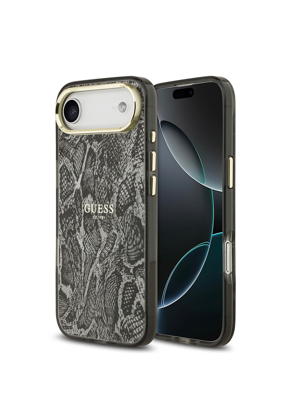 Apple iPhone 17 Air Kılıf Guess Orijinal Lisanslı Manyetik Şarj Uyumlu Yazı Logolu Python Desenli Kapak