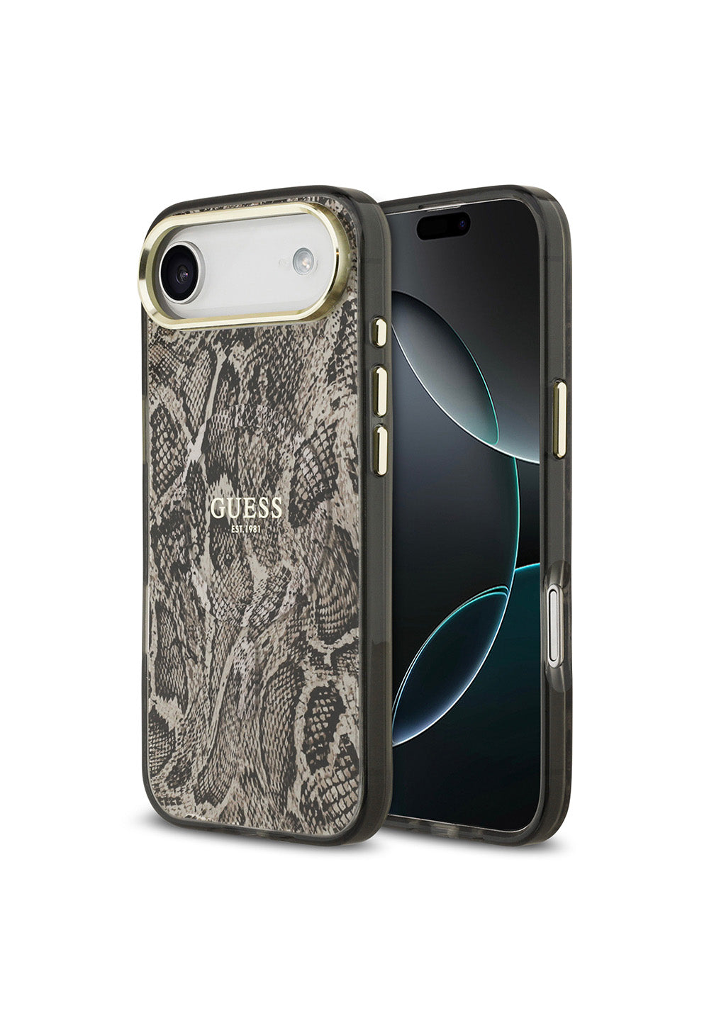 Apple iPhone 17 Air Kılıf Guess Orijinal Lisanslı Manyetik Şarj Uyumlu Yazı Logolu Python Desenli Kapak