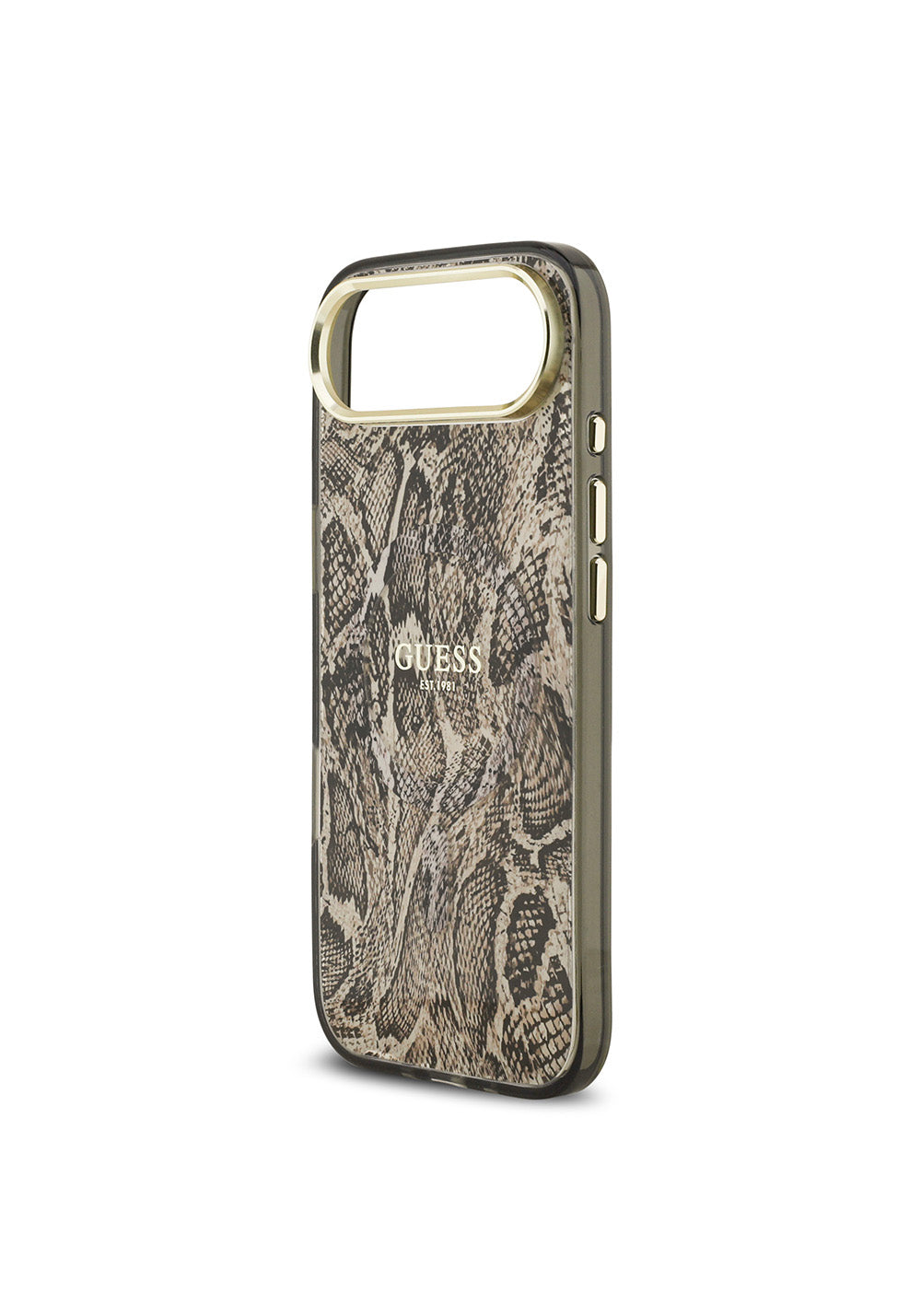 Apple iPhone 17 Air Kılıf Guess Orijinal Lisanslı Manyetik Şarj Uyumlu Yazı Logolu Python Desenli Kapak