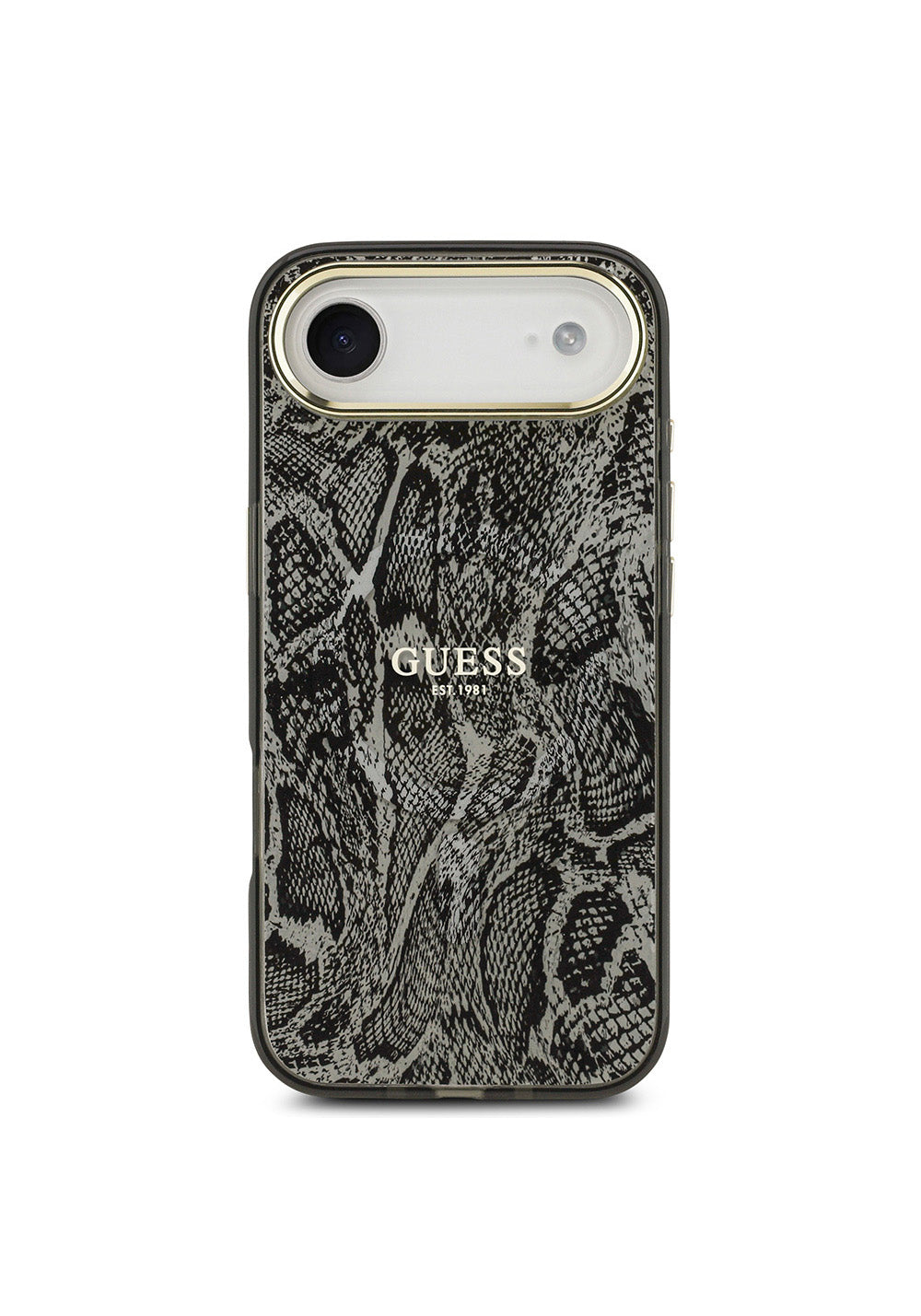 Apple iPhone 17 Air Kılıf Guess Orijinal Lisanslı Manyetik Şarj Uyumlu Yazı Logolu Python Desenli Kapak