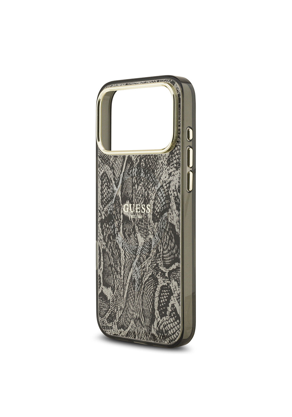 Apple iPhone 17 Pro Max Kılıf Guess Orijinal Lisanslı Manyetik Şarj Uyumlu Yazı Logolu Python Desenli Kapak