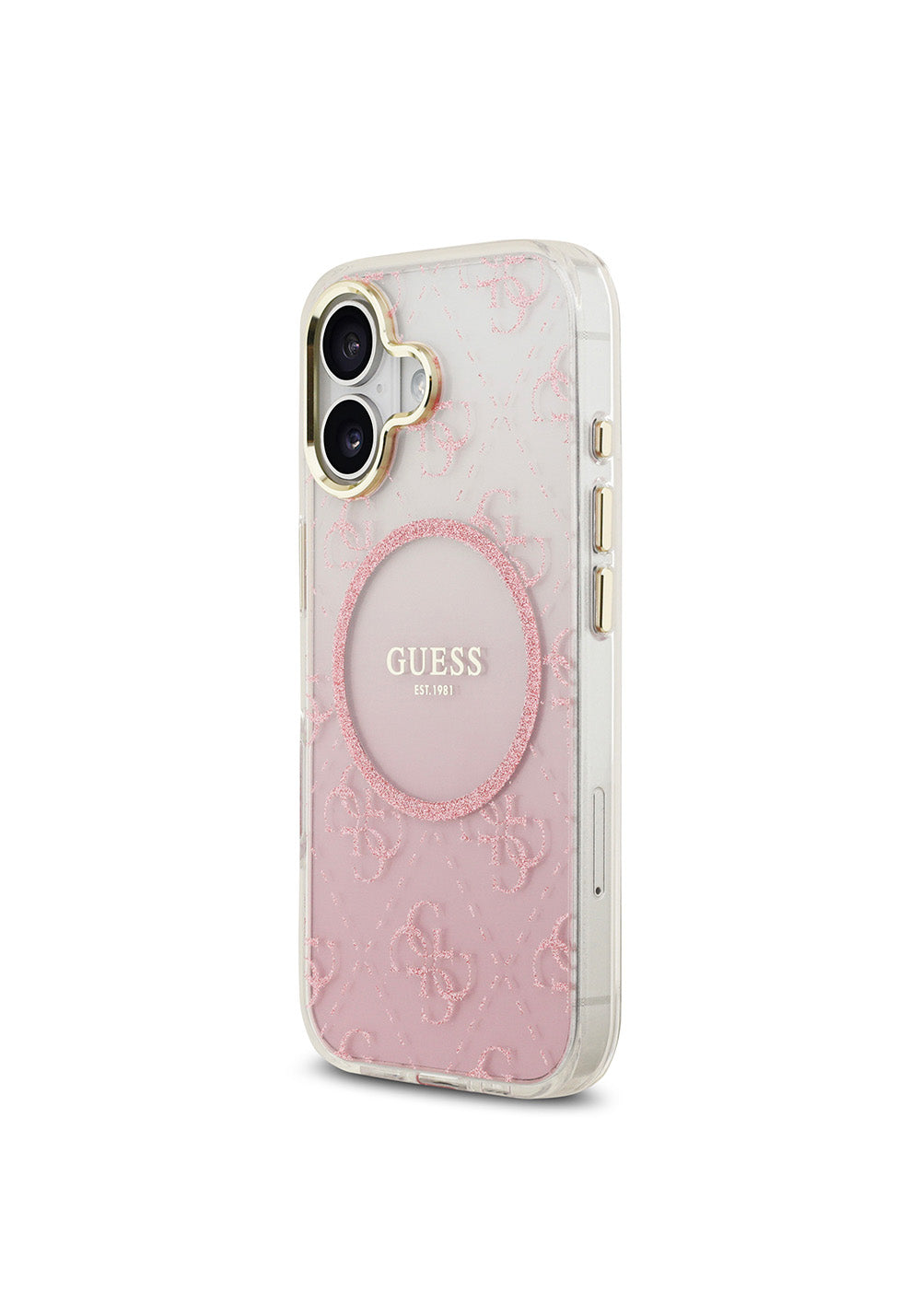 Apple iPhone 17 Kılıf Guess Orijinal Lisanslı Manyetik Şarj Uyumlu 4G Desenli Simli Silikon Kapak