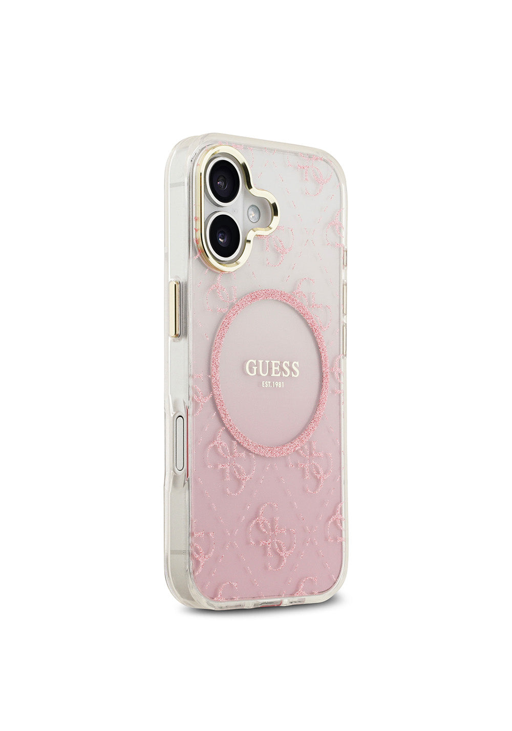 Apple iPhone 17 Kılıf Guess Orijinal Lisanslı Manyetik Şarj Uyumlu 4G Desenli Simli Silikon Kapak