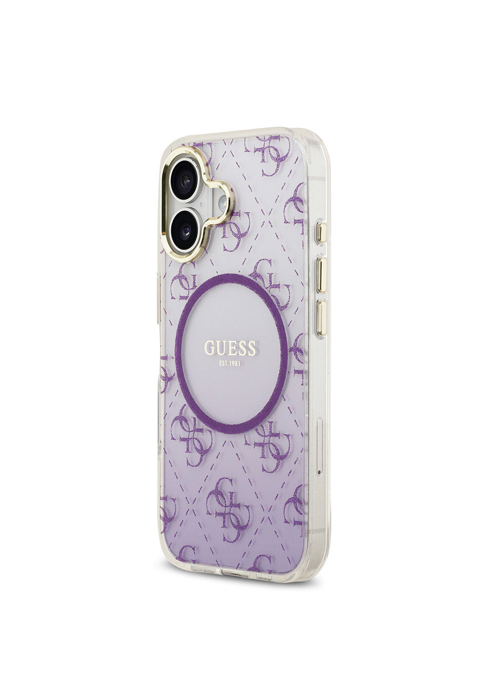 Apple iPhone 17 Kılıf Guess Orijinal Lisanslı Manyetik Şarj Uyumlu 4G Desenli Simli Silikon Kapak