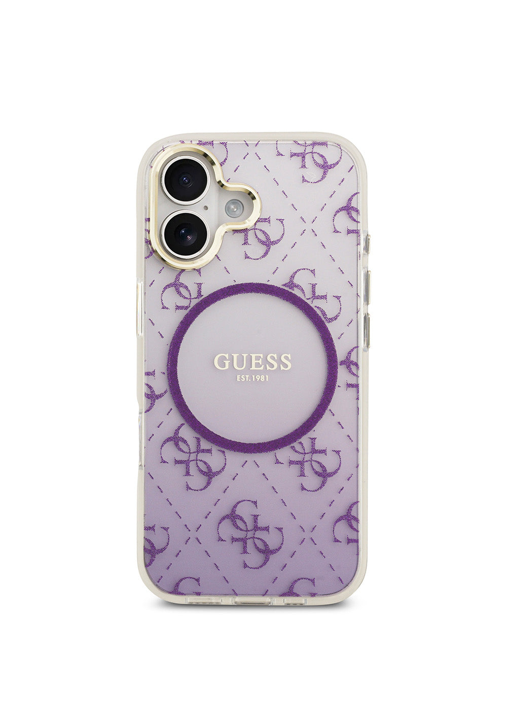 Apple iPhone 17 Kılıf Guess Orijinal Lisanslı Manyetik Şarj Uyumlu 4G Desenli Simli Silikon Kapak