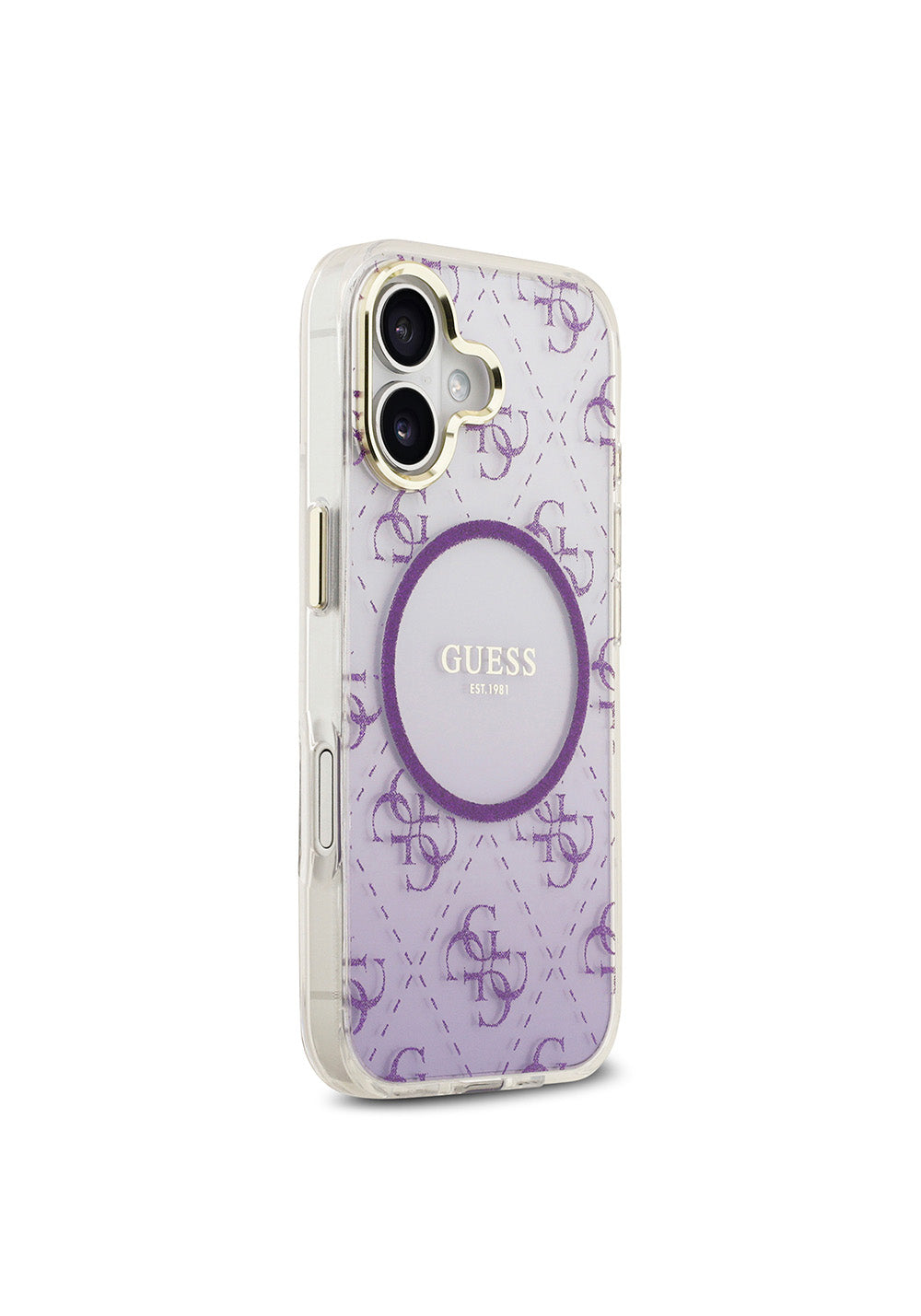 Apple iPhone 17 Kılıf Guess Orijinal Lisanslı Manyetik Şarj Uyumlu 4G Desenli Simli Silikon Kapak
