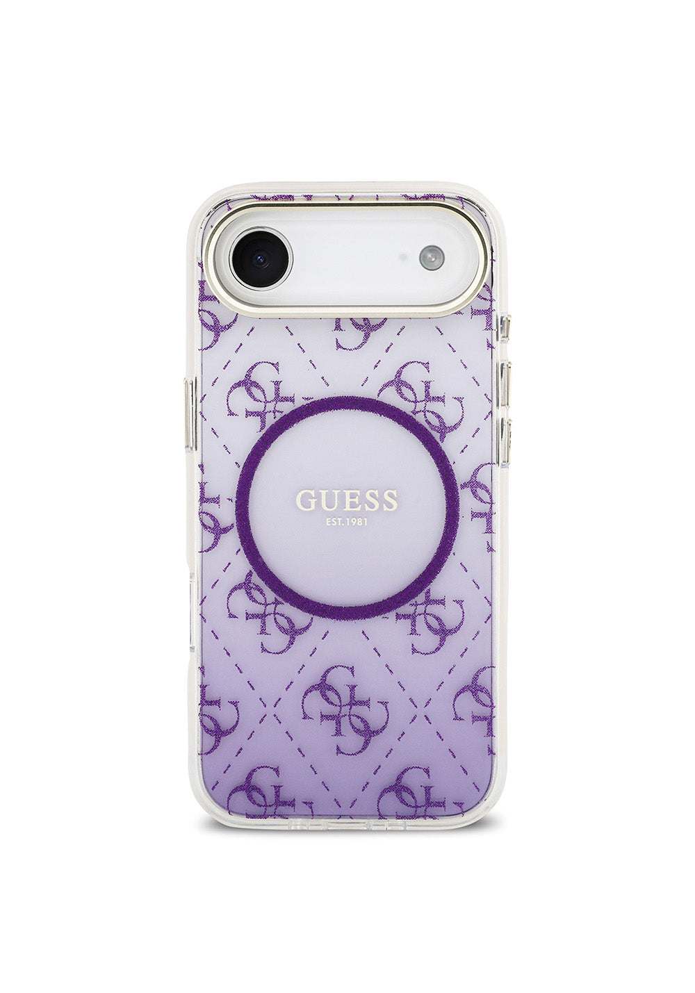 Apple iPhone 17 Air Kılıf Guess Orijinal Lisanslı Manyetik Şarj Uyumlu 4G Desenli Simli Silikon Kapak