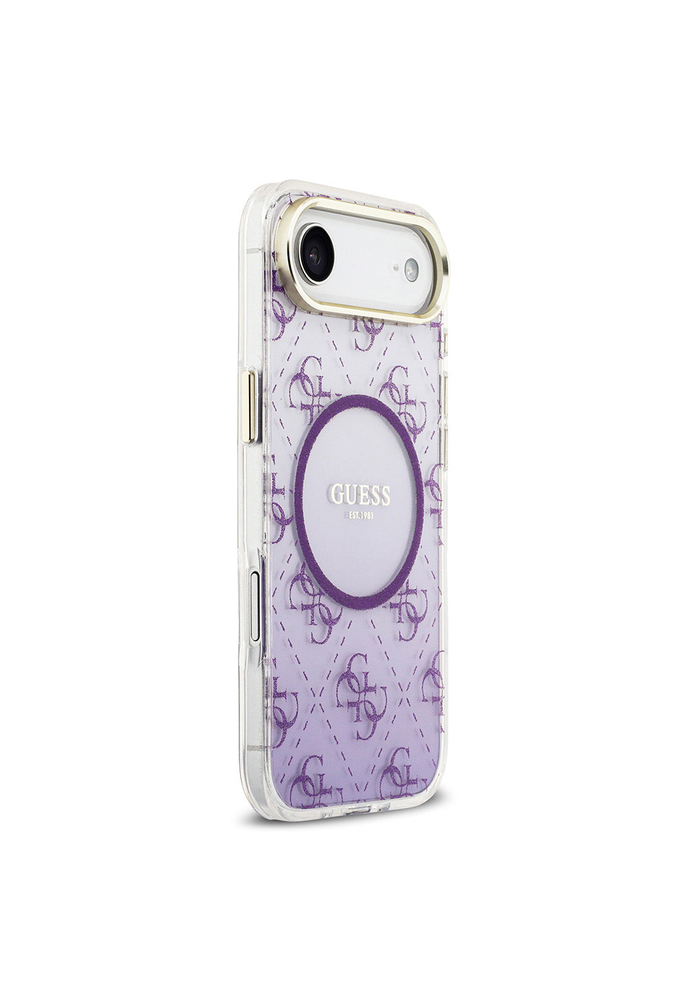 Apple iPhone 17 Air Kılıf Guess Orijinal Lisanslı Manyetik Şarj Uyumlu 4G Desenli Simli Silikon Kapak