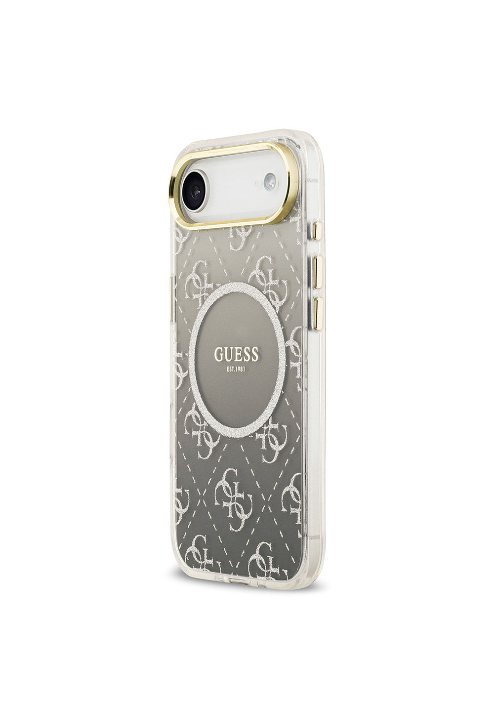Apple iPhone 17 Air Kılıf Guess Orijinal Lisanslı Manyetik Şarj Uyumlu 4G Desenli Simli Silikon Kapak