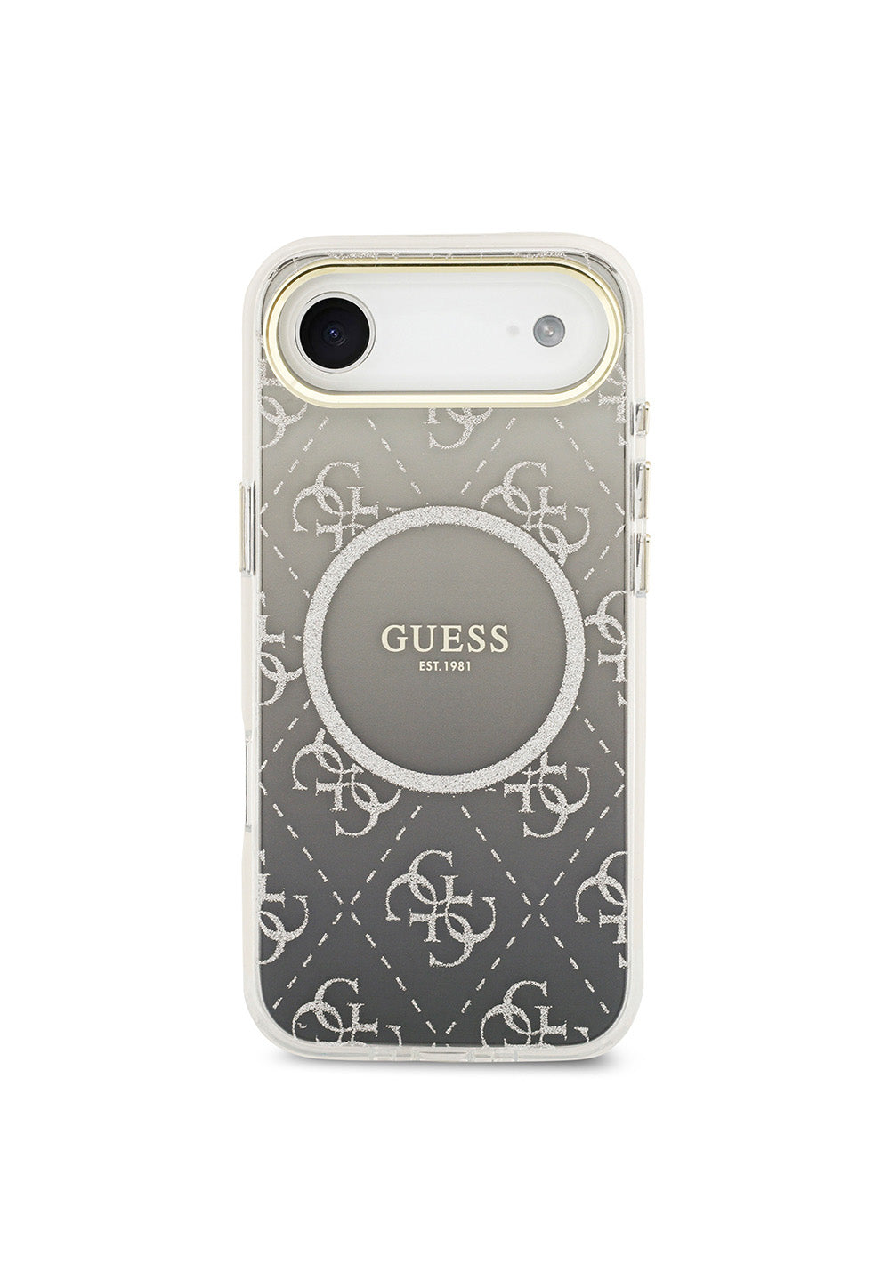 Apple iPhone 17 Air Kılıf Guess Orijinal Lisanslı Manyetik Şarj Uyumlu 4G Desenli Simli Silikon Kapak