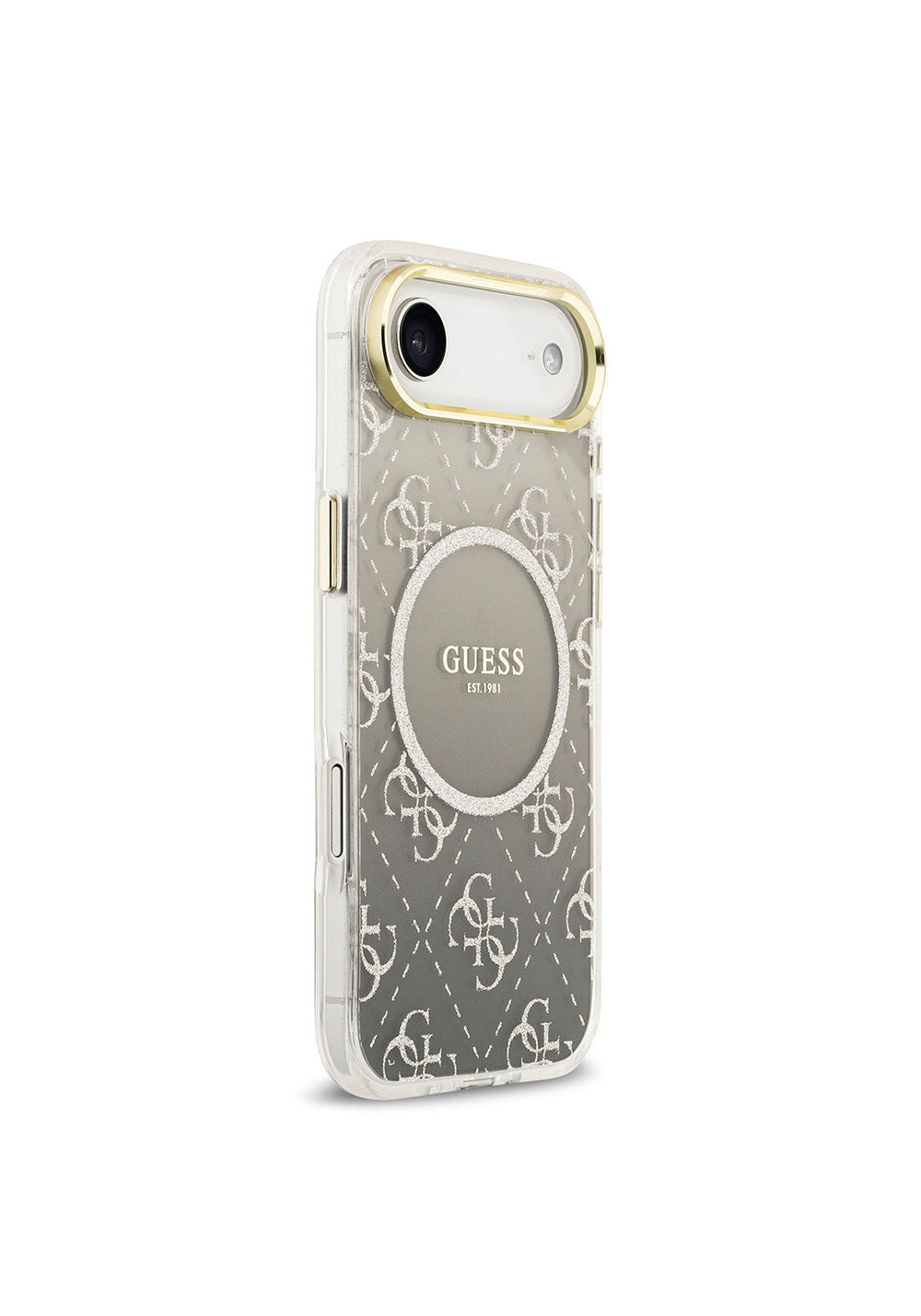 Apple iPhone 17 Air Kılıf Guess Orijinal Lisanslı Manyetik Şarj Uyumlu 4G Desenli Simli Silikon Kapak