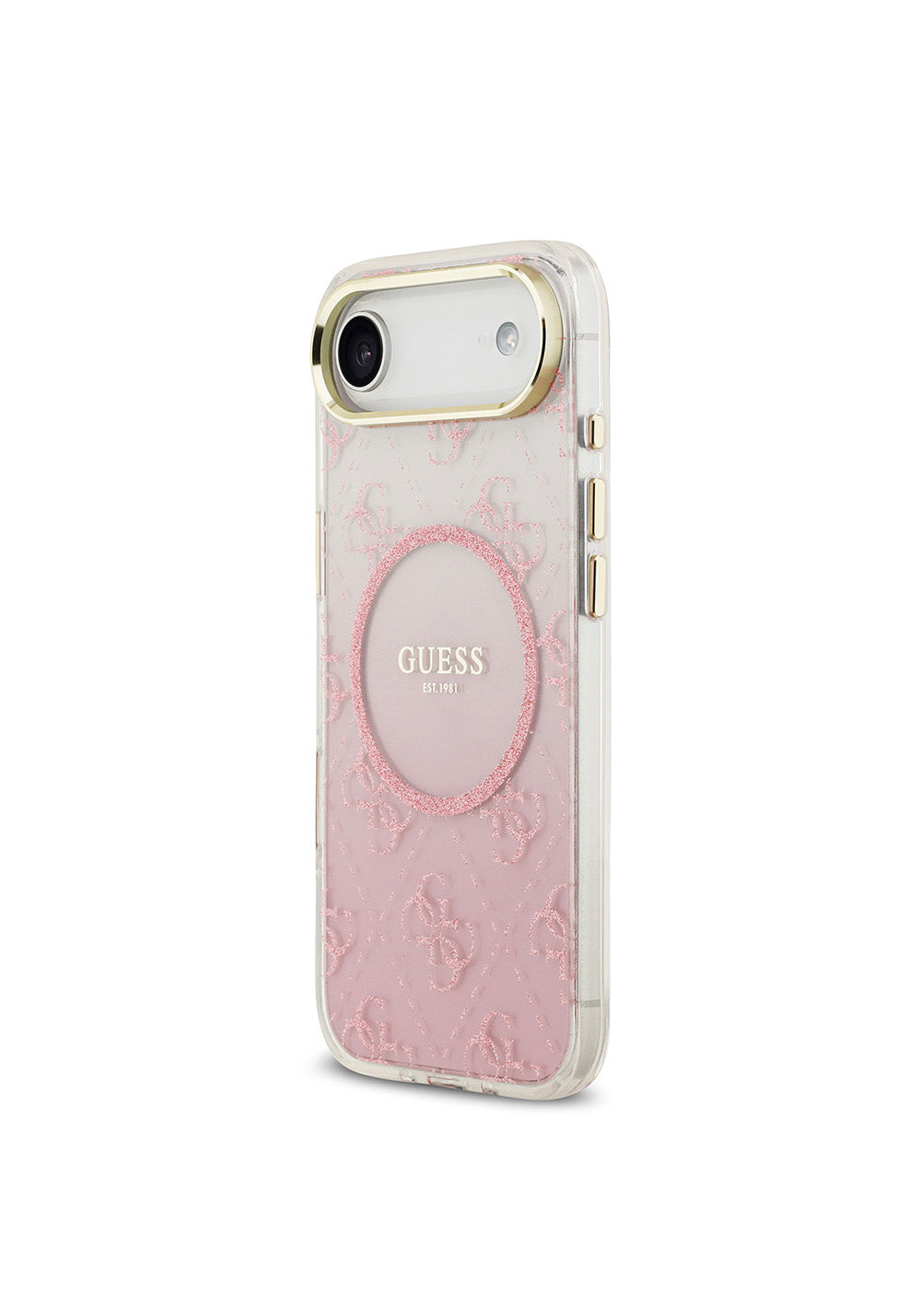 Apple iPhone 17 Air Kılıf Guess Orijinal Lisanslı Manyetik Şarj Uyumlu 4G Desenli Simli Silikon Kapak