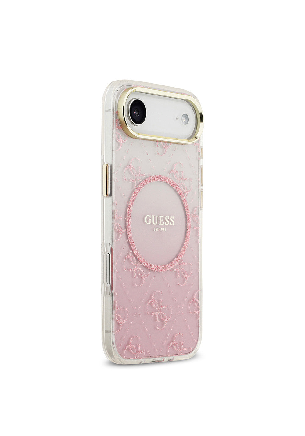 Apple iPhone 17 Air Kılıf Guess Orijinal Lisanslı Manyetik Şarj Uyumlu 4G Desenli Simli Silikon Kapak