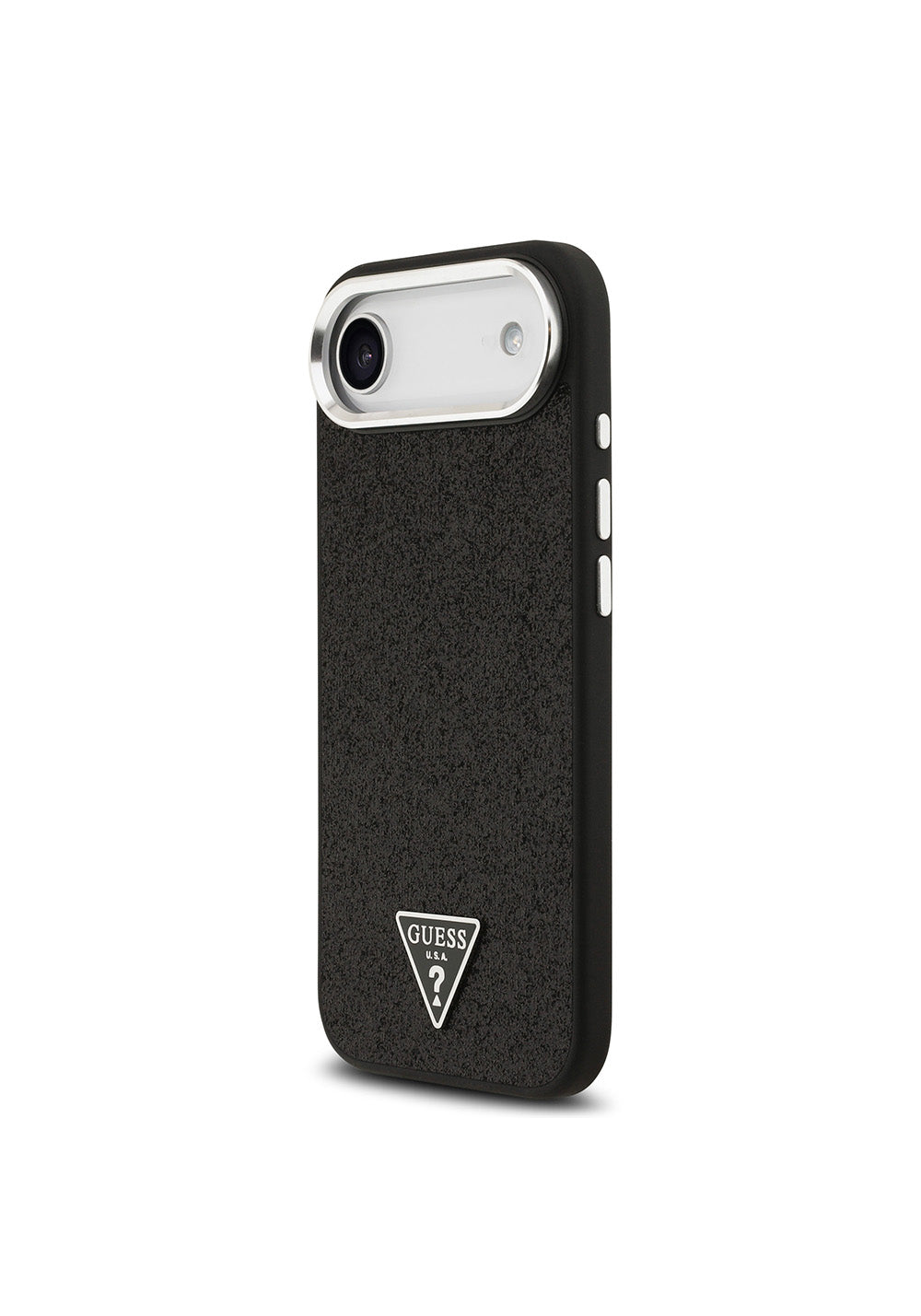 Apple iPhone 17 Air Kılıf Guess Orijinal Lisanslı Manyetik Şarj Uyumlu Metal Kamera Çerçeveli Üçgen Logolu Glitter Kapak