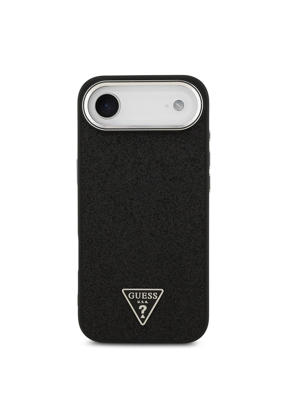 Apple iPhone 17 Air Kılıf Guess Orijinal Lisanslı Manyetik Şarj Uyumlu Metal Kamera Çerçeveli Üçgen Logolu Glitter Kapak