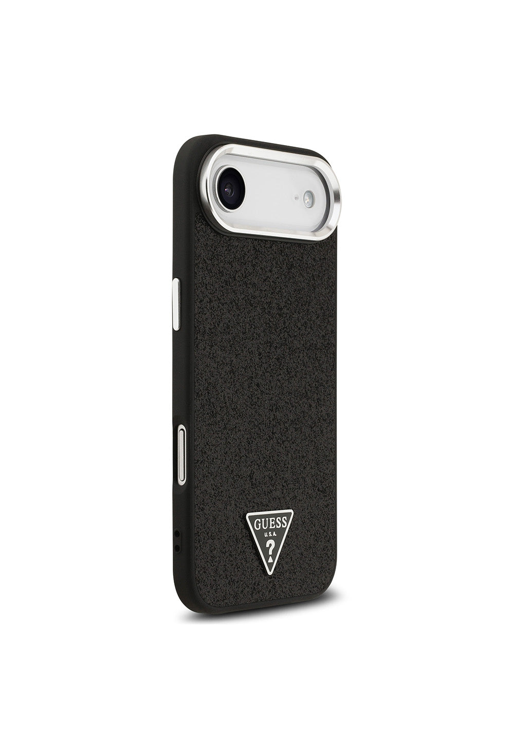 Apple iPhone 17 Air Kılıf Guess Orijinal Lisanslı Manyetik Şarj Uyumlu Metal Kamera Çerçeveli Üçgen Logolu Glitter Kapak
