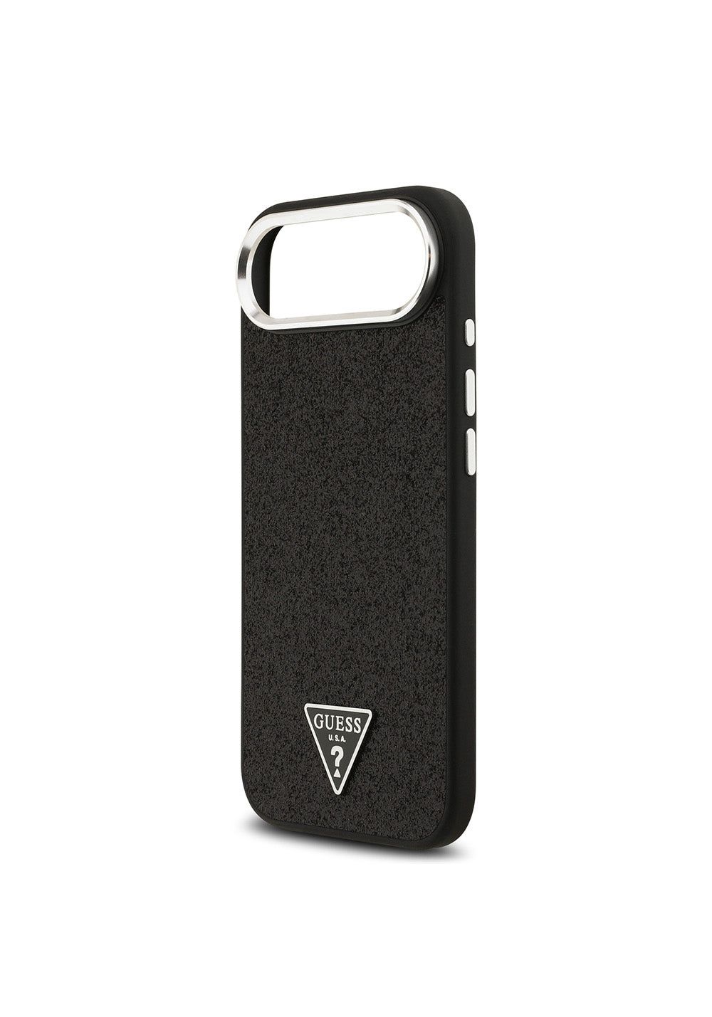 Apple iPhone 17 Air Kılıf Guess Orijinal Lisanslı Manyetik Şarj Uyumlu Metal Kamera Çerçeveli Üçgen Logolu Glitter Kapak