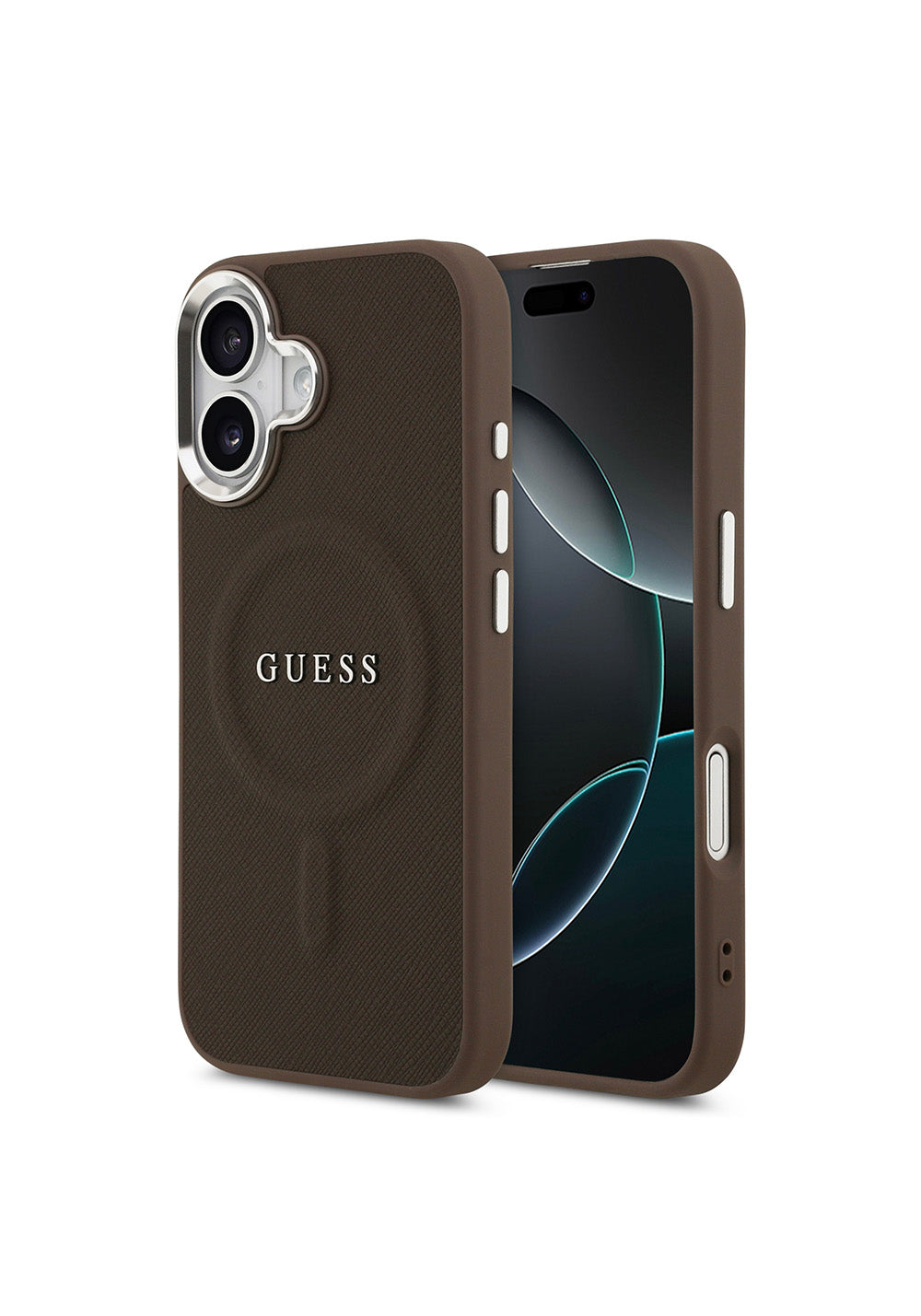 Apple iPhone 17 Kılıf Guess Orijinal Lisanslı Manyetik Şarj Uyumlu Klasik Yazı Logolu PU Deri Kapak