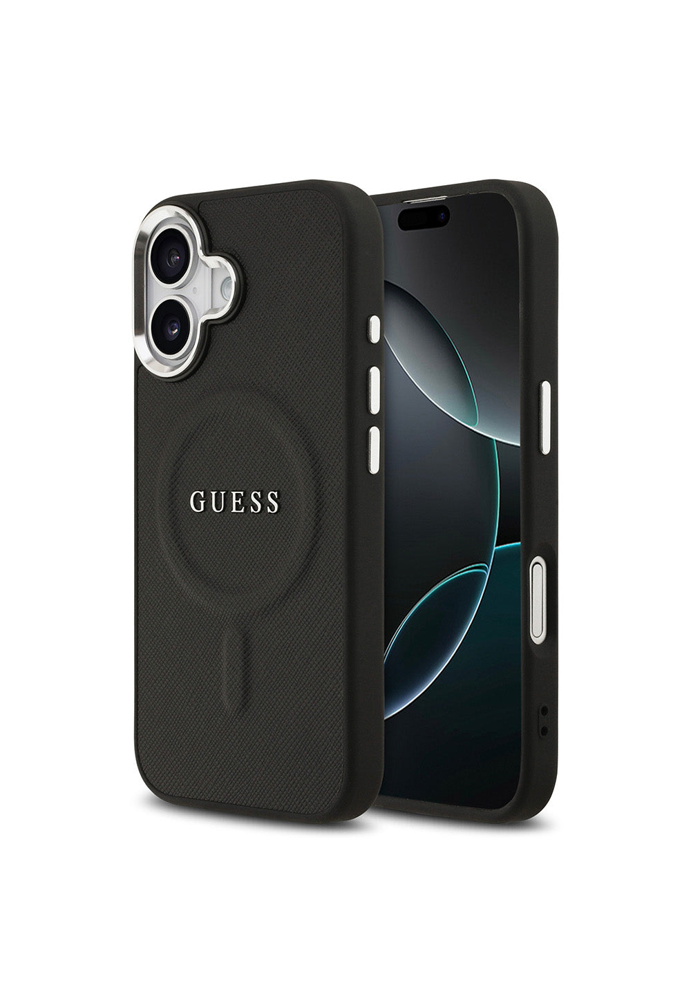 Apple iPhone 17 Kılıf Guess Orijinal Lisanslı Manyetik Şarj Uyumlu Klasik Yazı Logolu PU Deri Kapak