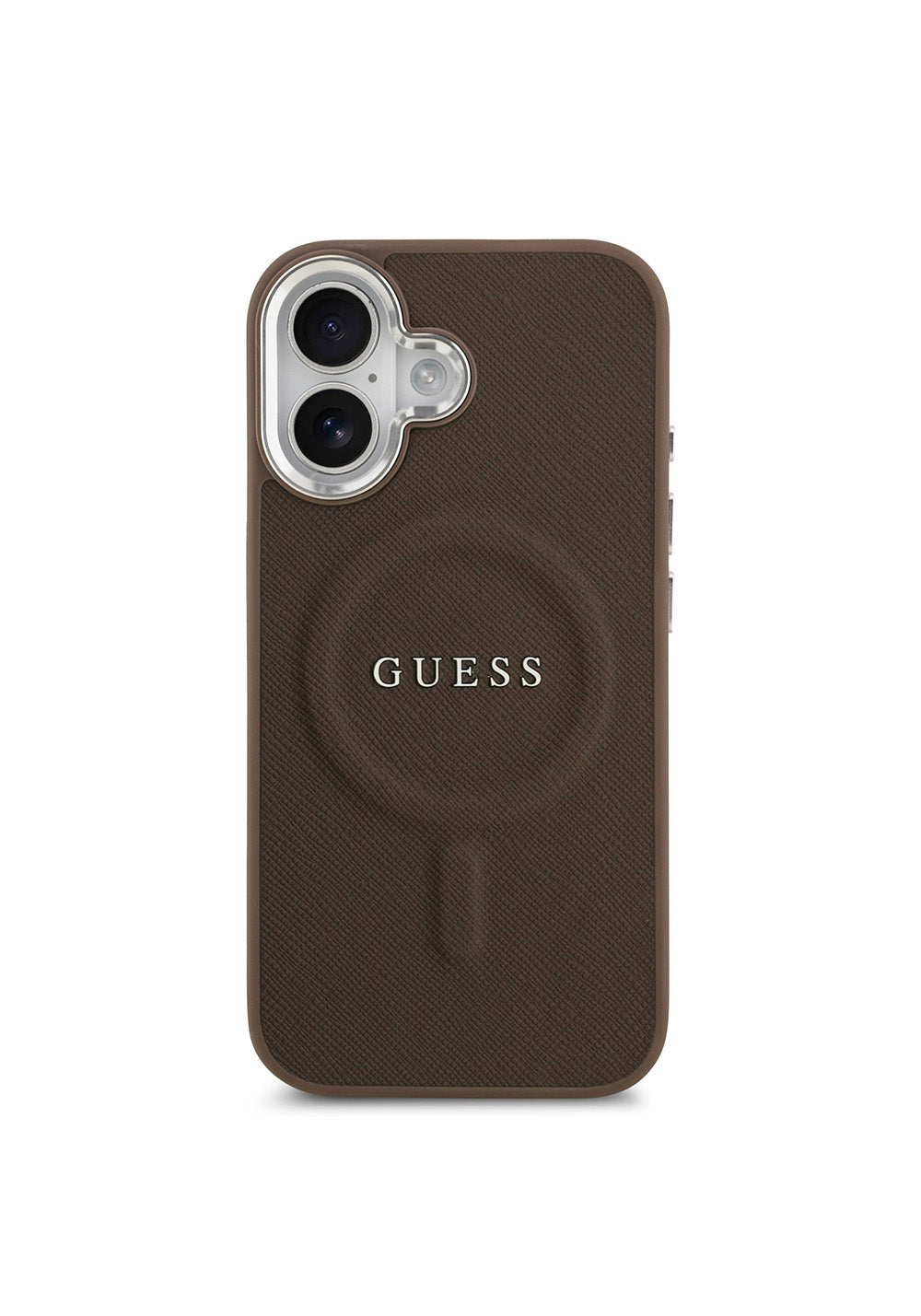 Apple iPhone 17 Kılıf Guess Orijinal Lisanslı Manyetik Şarj Uyumlu Klasik Yazı Logolu PU Deri Kapak