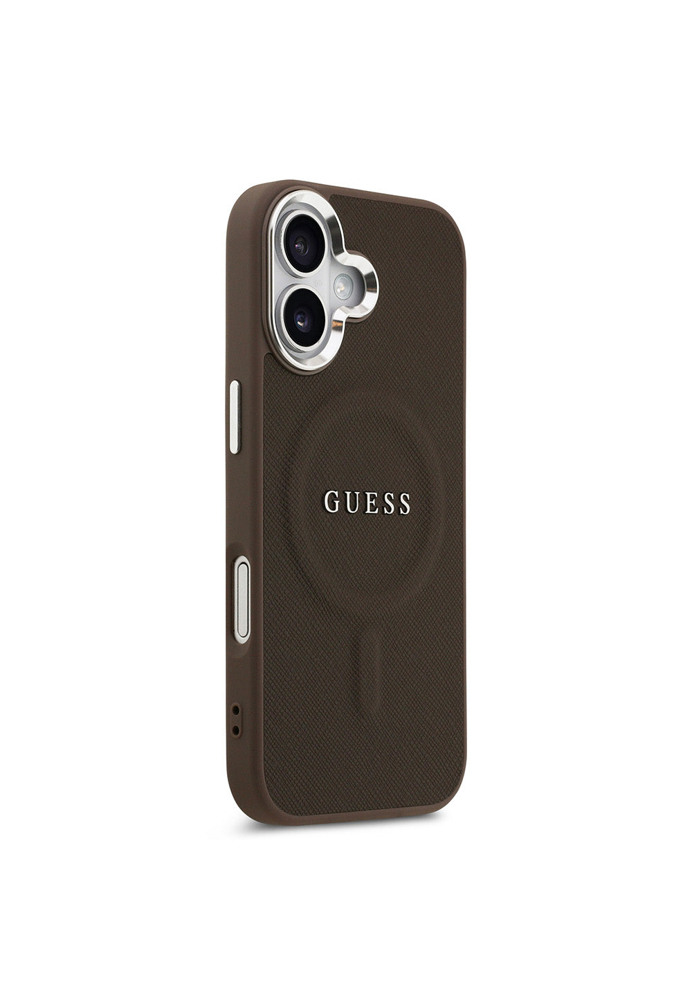 Apple iPhone 17 Kılıf Guess Orijinal Lisanslı Manyetik Şarj Uyumlu Klasik Yazı Logolu PU Deri Kapak