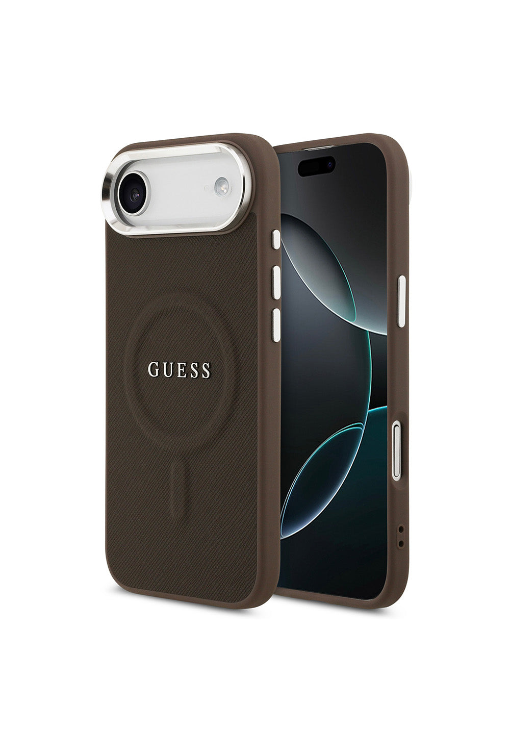 Apple iPhone 17 Air Kılıf Guess Orijinal Lisanslı Manyetik Şarj Uyumlu Klasik Yazı Logolu PU Deri Kapak