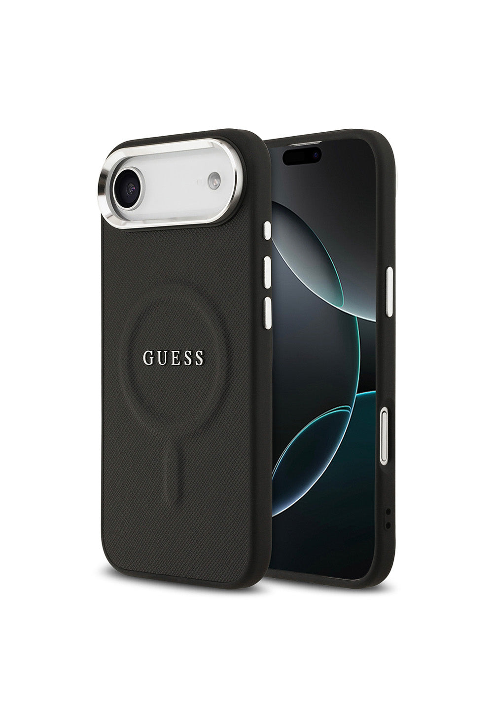 Apple iPhone 17 Air Kılıf Guess Orijinal Lisanslı Manyetik Şarj Uyumlu Klasik Yazı Logolu PU Deri Kapak