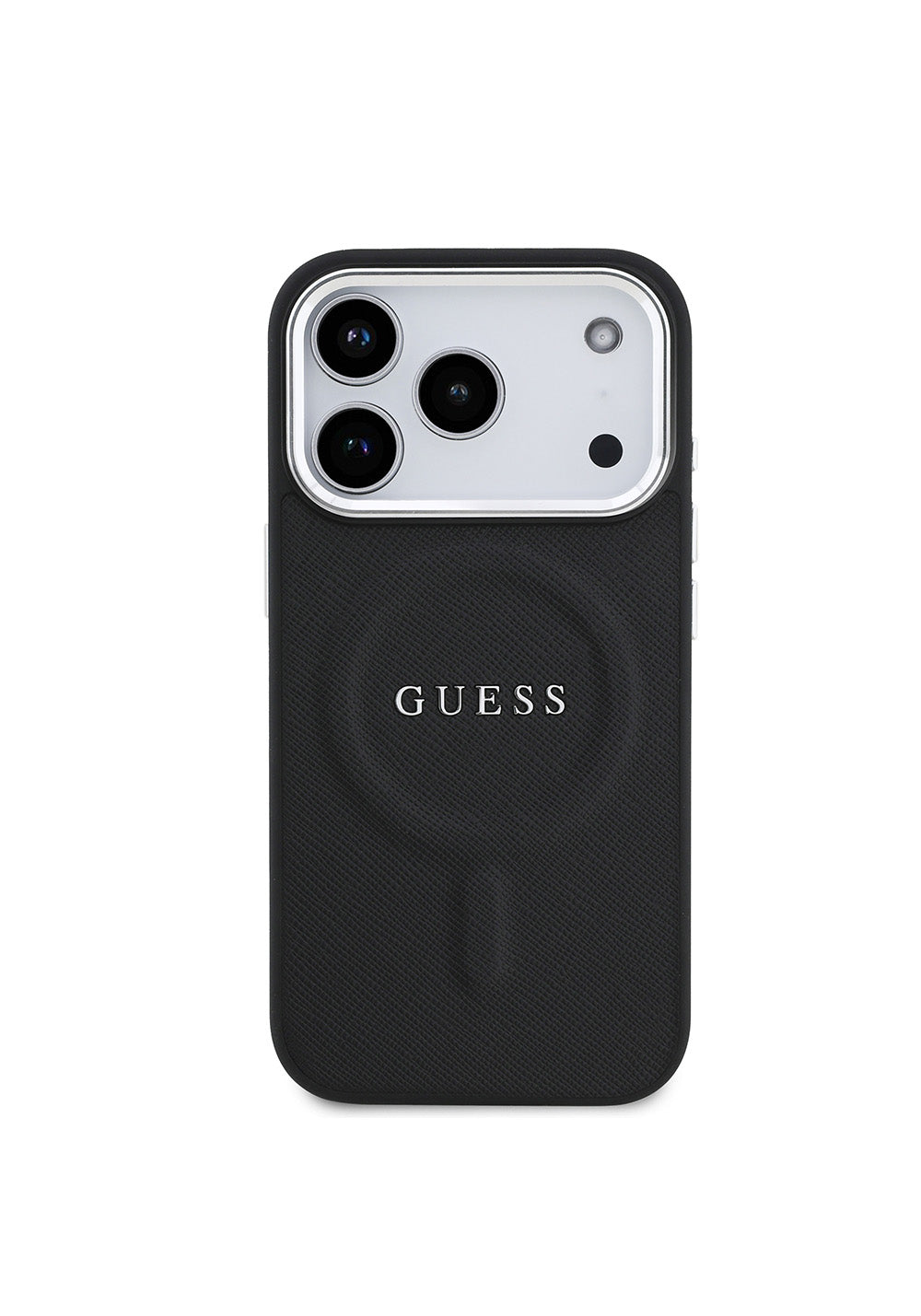 Apple iPhone 17 Pro Kılıf Guess Orijinal Lisanslı Manyetik Şarj Uyumlu Klasik Yazı Logolu PU Deri Kapak
