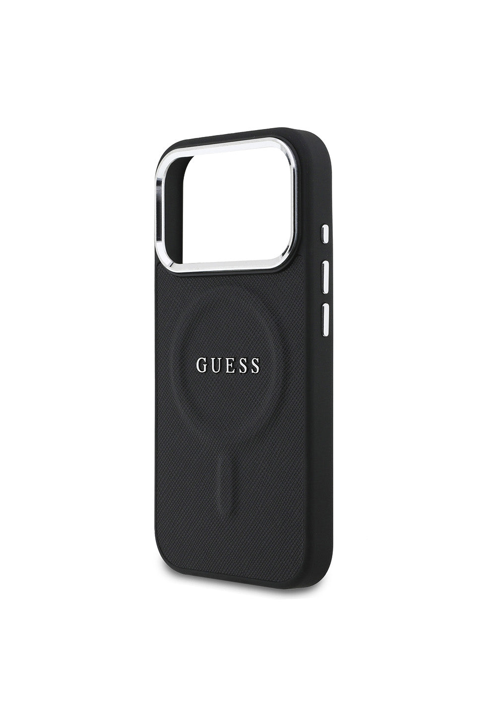 Apple iPhone 17 Pro Kılıf Guess Orijinal Lisanslı Manyetik Şarj Uyumlu Klasik Yazı Logolu PU Deri Kapak