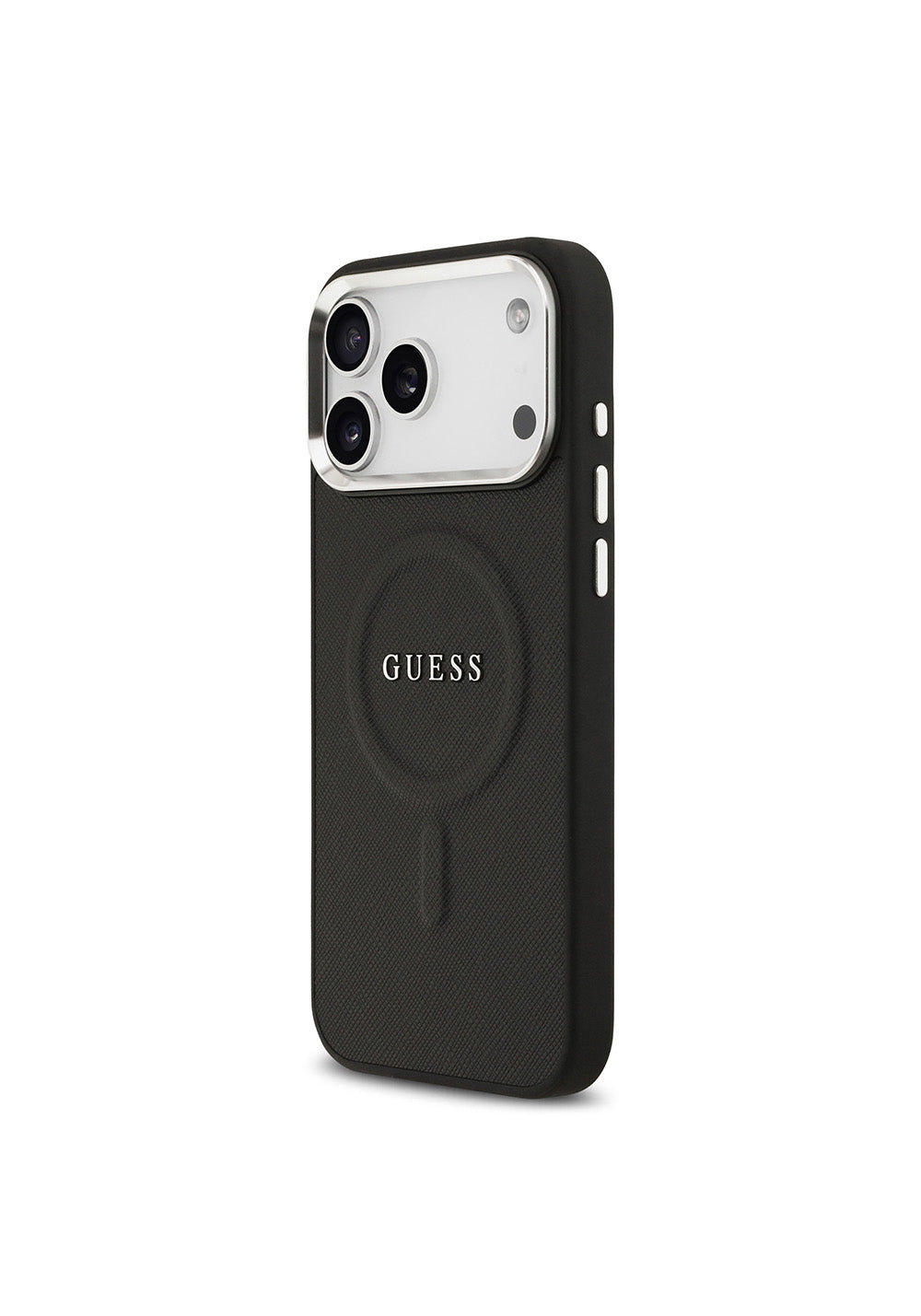 Apple iPhone 17 Pro Max Kılıf Guess Orijinal Lisanslı Manyetik Şarj Uyumlu Klasik Yazı Logolu PU Deri Kapak