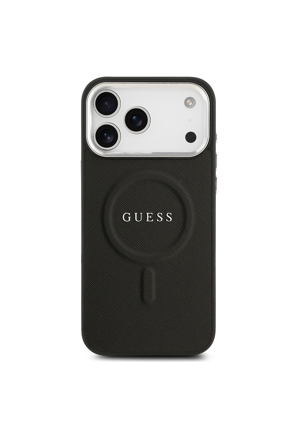 Apple iPhone 17 Pro Max Kılıf Guess Orijinal Lisanslı Manyetik Şarj Uyumlu Klasik Yazı Logolu PU Deri Kapak