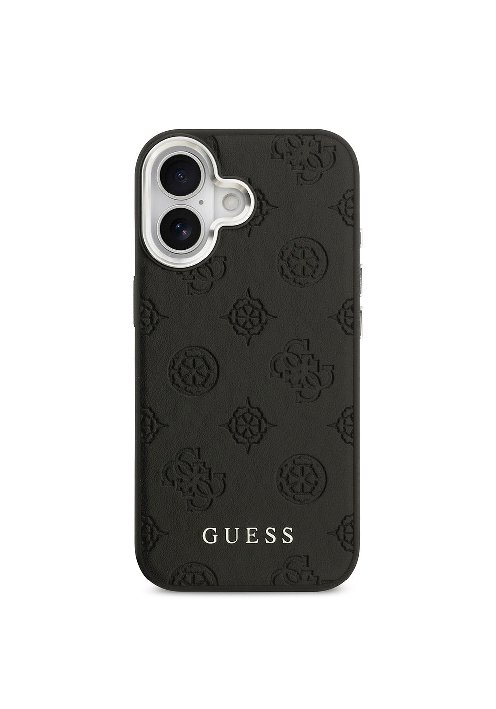Apple iPhone 17 Kılıf Guess Orijinal Lisanslı Manyetik Şarj Uyumlu Sıcak Baskılı Klasik Yazı Logolu PU Deri Peony Kapak