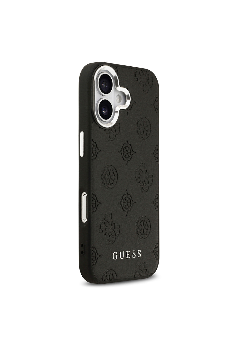 Apple iPhone 17 Kılıf Guess Orijinal Lisanslı Manyetik Şarj Uyumlu Sıcak Baskılı Klasik Yazı Logolu PU Deri Peony Kapak