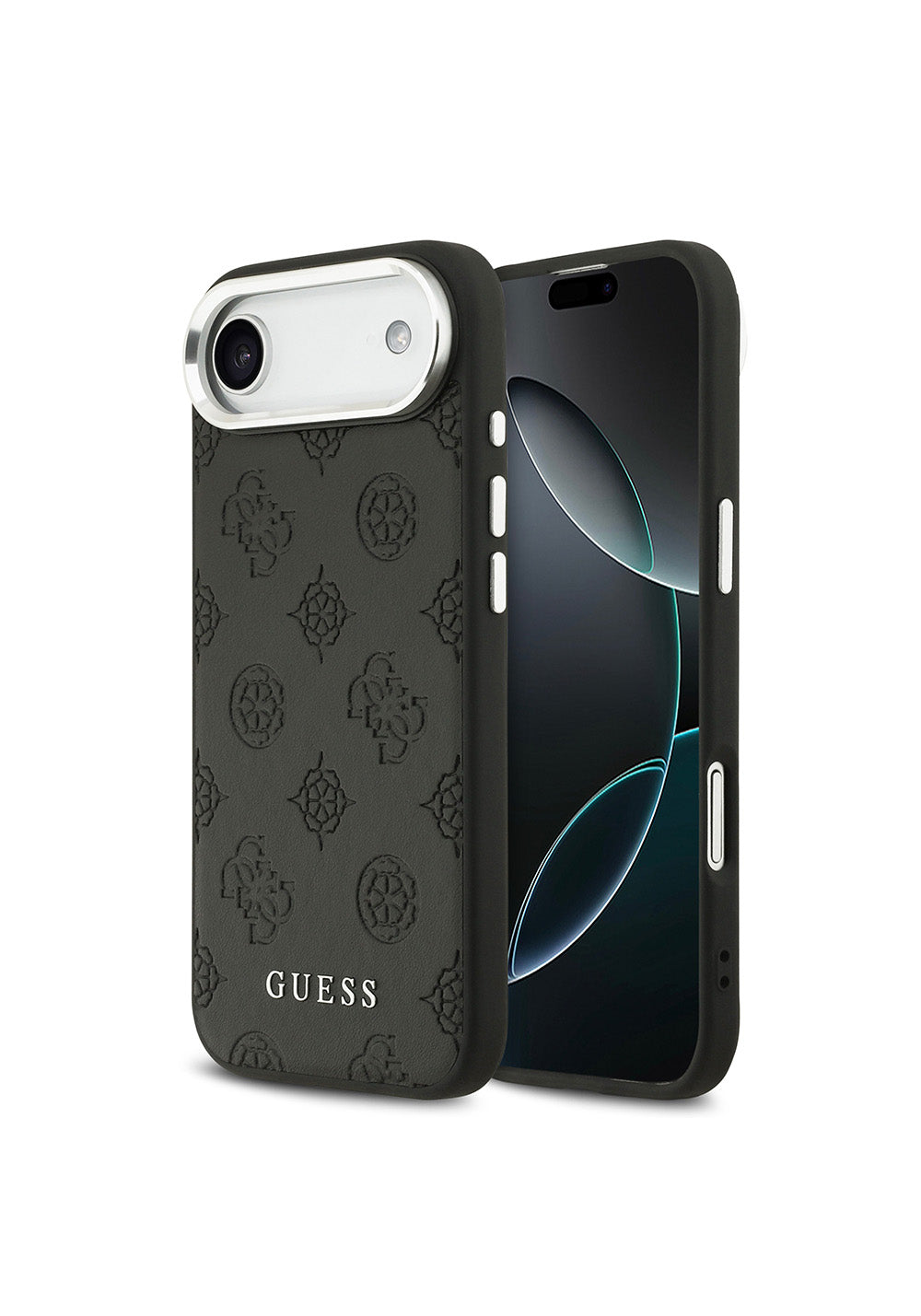 Apple iPhone 17 Air Kılıf Guess Orijinal Lisanslı Manyetik Şarj Uyumlu Sıcak Baskılı Klasik Yazı Logolu PU Deri Peony Kapak