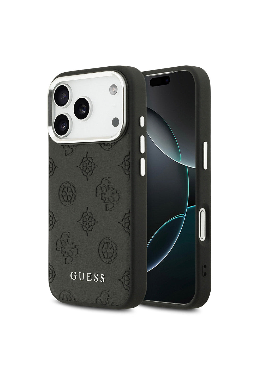 Apple iPhone 17 Pro Kılıf Guess Orijinal Lisanslı Manyetik Şarj Uyumlu Sıcak Baskılı Klasik Yazı Logolu PU Deri Peony Kapak