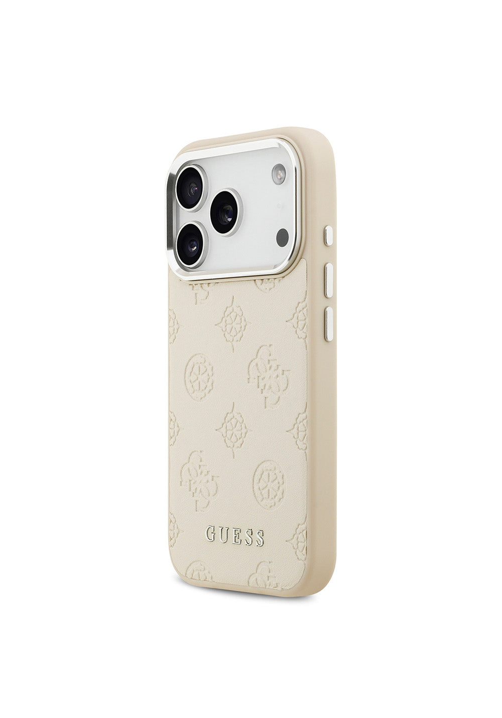 Apple iPhone 17 Pro Kılıf Guess Orijinal Lisanslı Manyetik Şarj Uyumlu Sıcak Baskılı Klasik Yazı Logolu PU Deri Peony Kapak