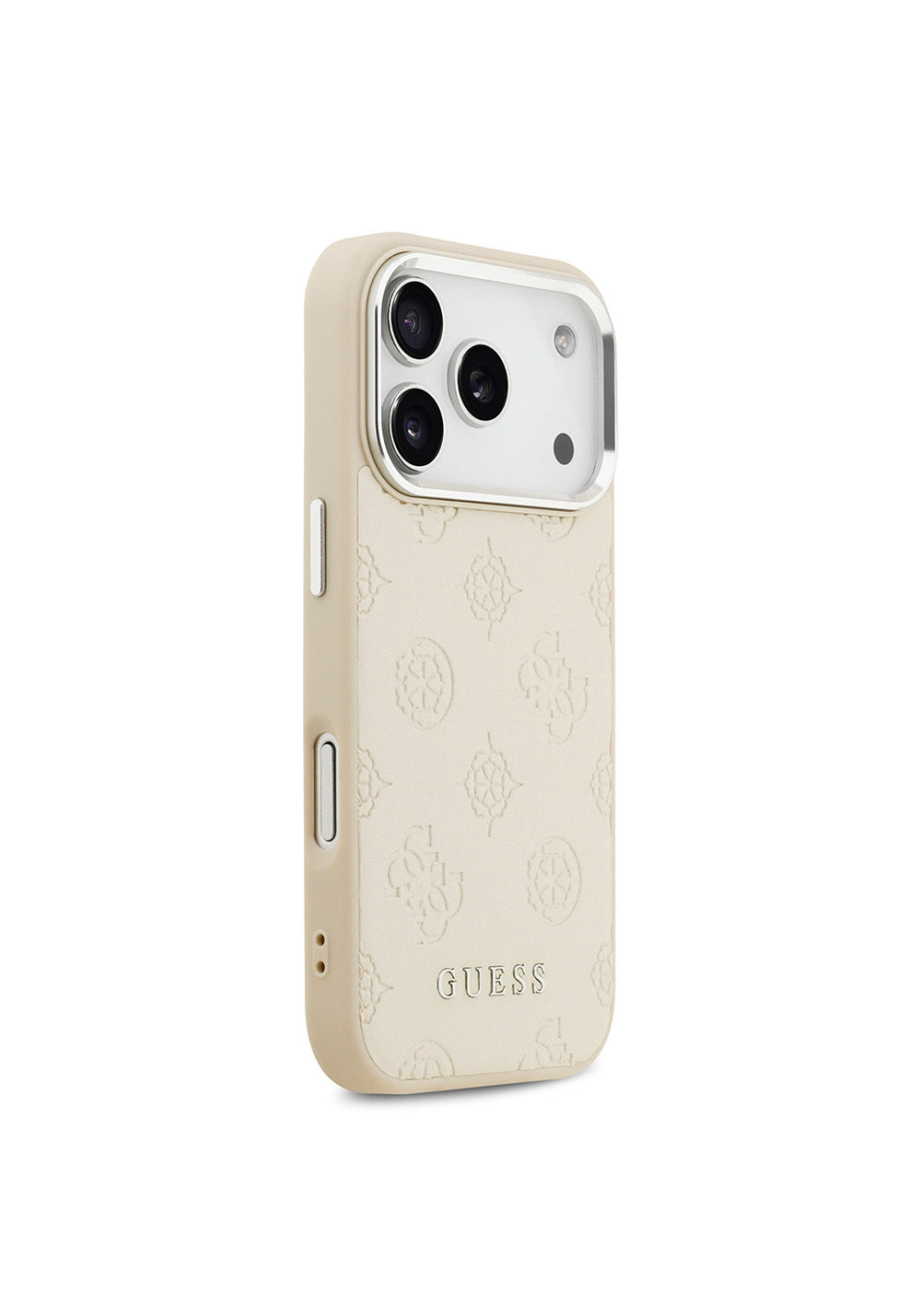 Apple iPhone 17 Pro Kılıf Guess Orijinal Lisanslı Manyetik Şarj Uyumlu Sıcak Baskılı Klasik Yazı Logolu PU Deri Peony Kapak