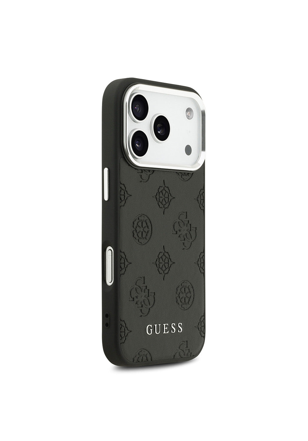 Apple iPhone 17 Pro Kılıf Guess Orijinal Lisanslı Manyetik Şarj Uyumlu Sıcak Baskılı Klasik Yazı Logolu PU Deri Peony Kapak