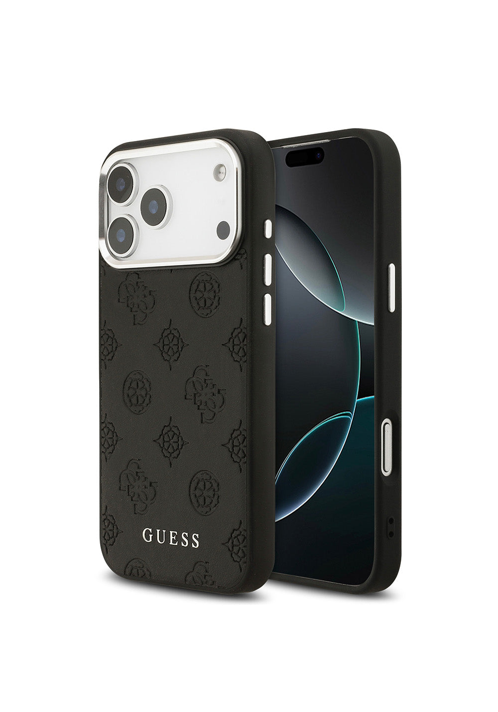 Apple iPhone 17 Pro Max Kılıf Guess Orijinal Lisanslı Manyetik Şarj Uyumlu Sıcak Baskılı Klasik Yazı Logolu PU Deri Peony Kapak