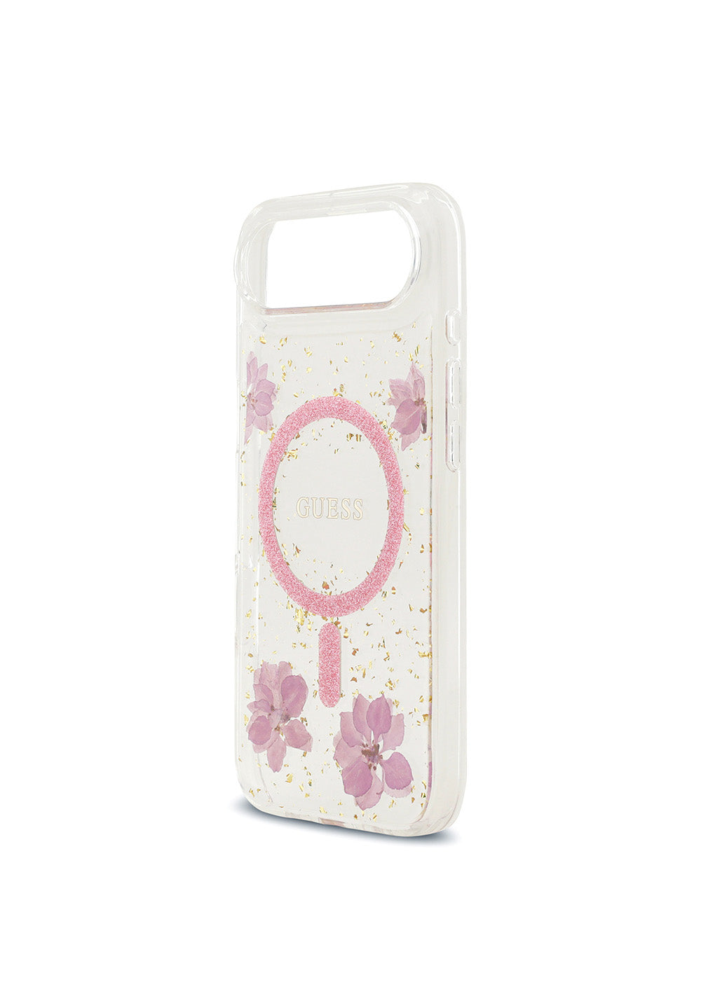 Apple iPhone 17 Air Kılıf Guess Orijinal Lisanslı Manyetik Şarj Uyumlu Transparan Resin Flowers Kapak