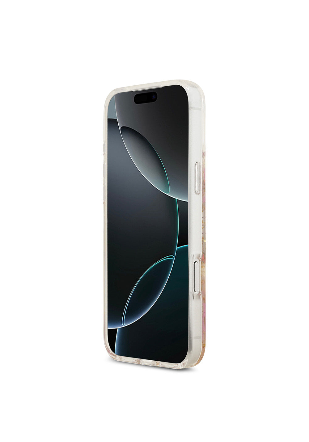 Apple iPhone 17 Pro Max Kılıf Guess Orijinal Lisanslı Manyetik Şarj Uyumlu Transparan Resin Flowers Kapak