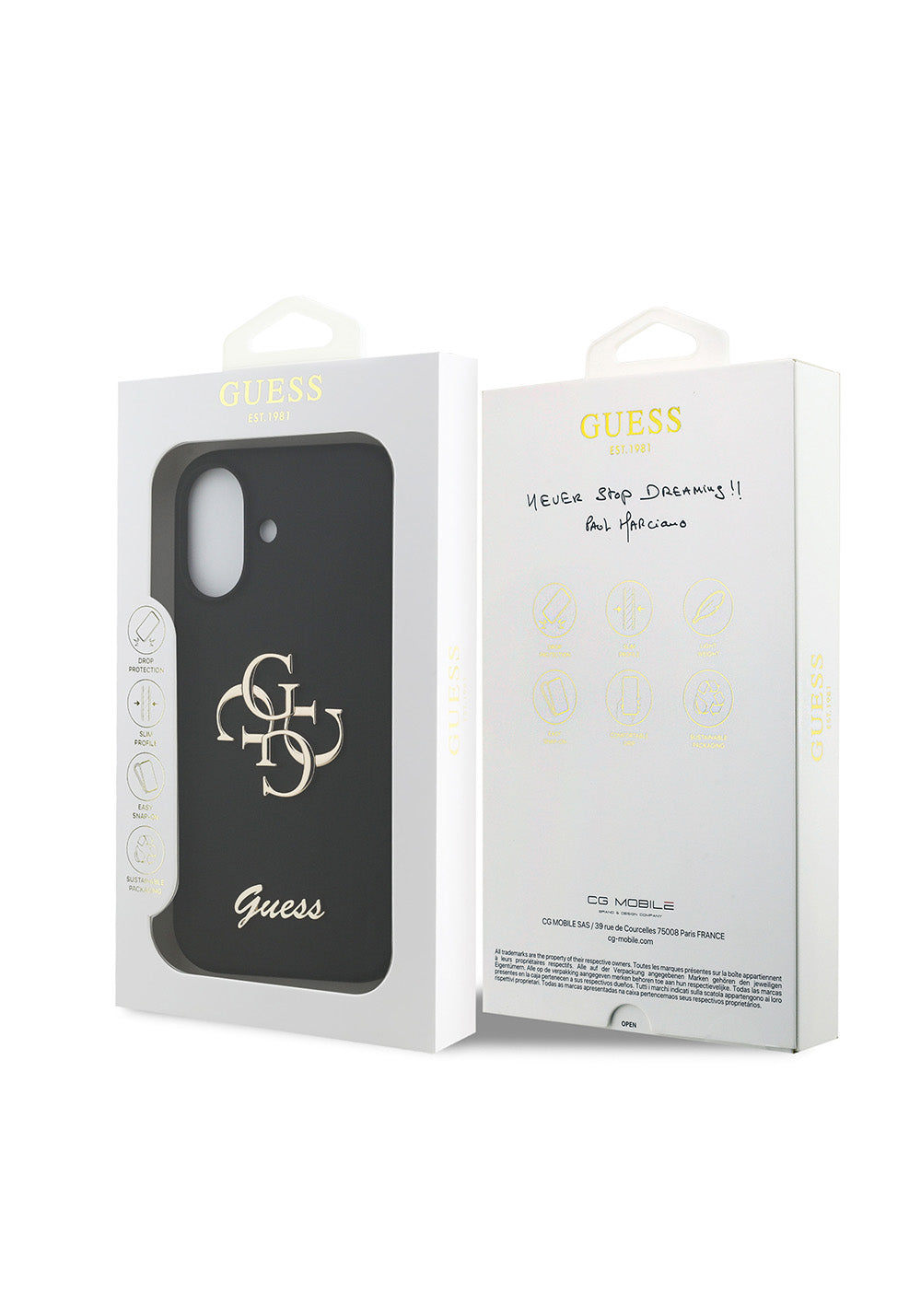 Apple iPhone 17 Kılıf Guess Orijinal Lisanslı Grained Yazı Logolu Kapak