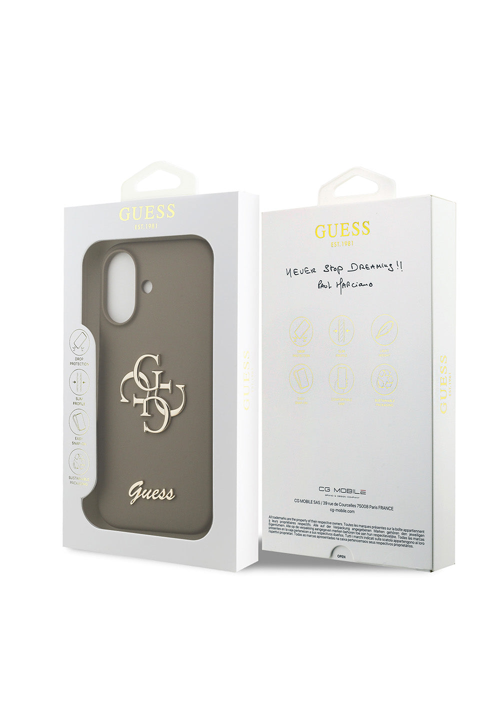 Apple iPhone 17 Kılıf Guess Orijinal Lisanslı Grained Yazı Logolu Kapak