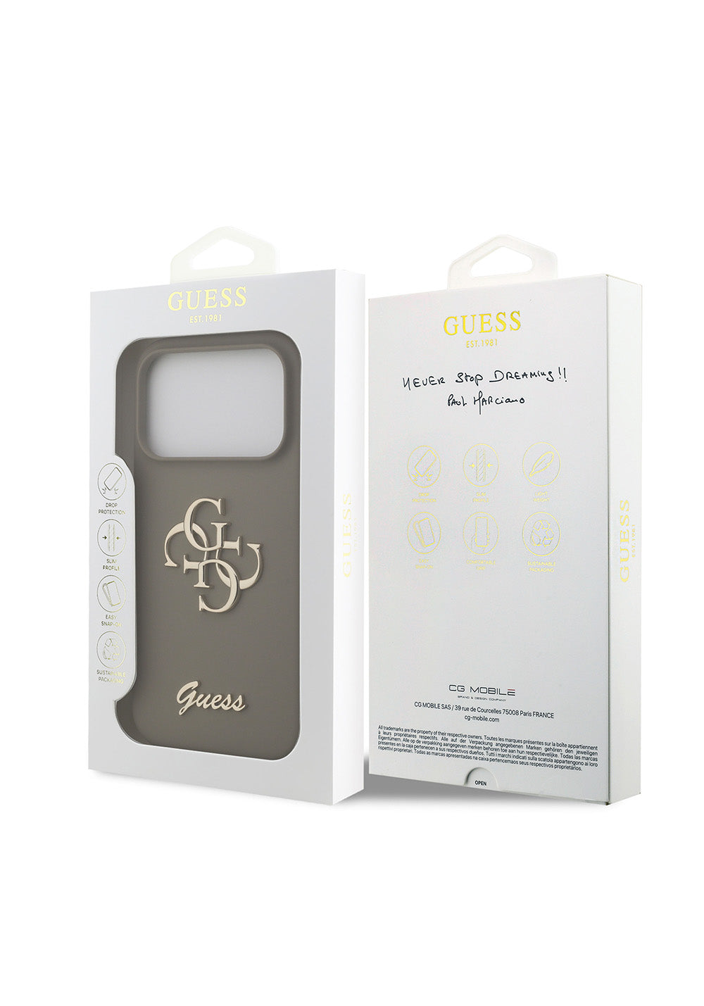 Apple iPhone 17 Pro Max Kılıf Guess Orijinal Lisanslı Grained Yazı Logolu Kapak