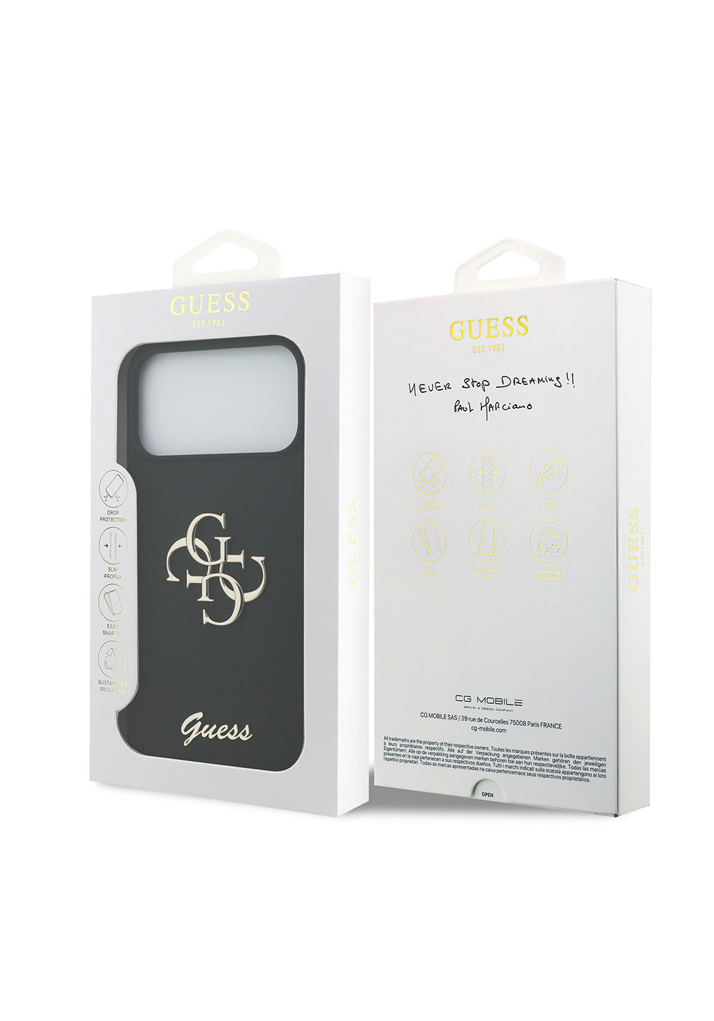 Apple iPhone 17 Pro Max Kılıf Guess Orijinal Lisanslı Grained Yazı Logolu Kapak