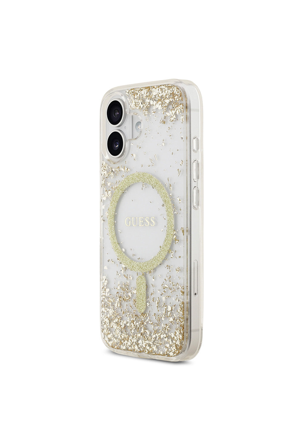 Apple iPhone 17 Kılıf Guess Orijinal Lisanslı Manyetik Şarj Uyumlu Transparan Resin Bottom Kapak