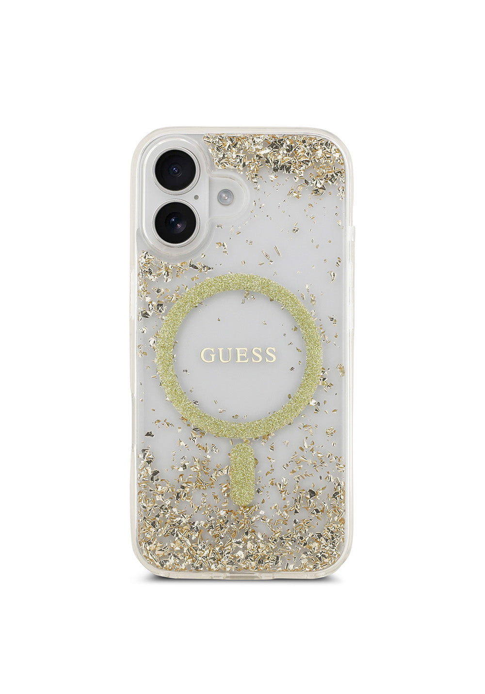 Apple iPhone 17 Kılıf Guess Orijinal Lisanslı Manyetik Şarj Uyumlu Transparan Resin Bottom Kapak