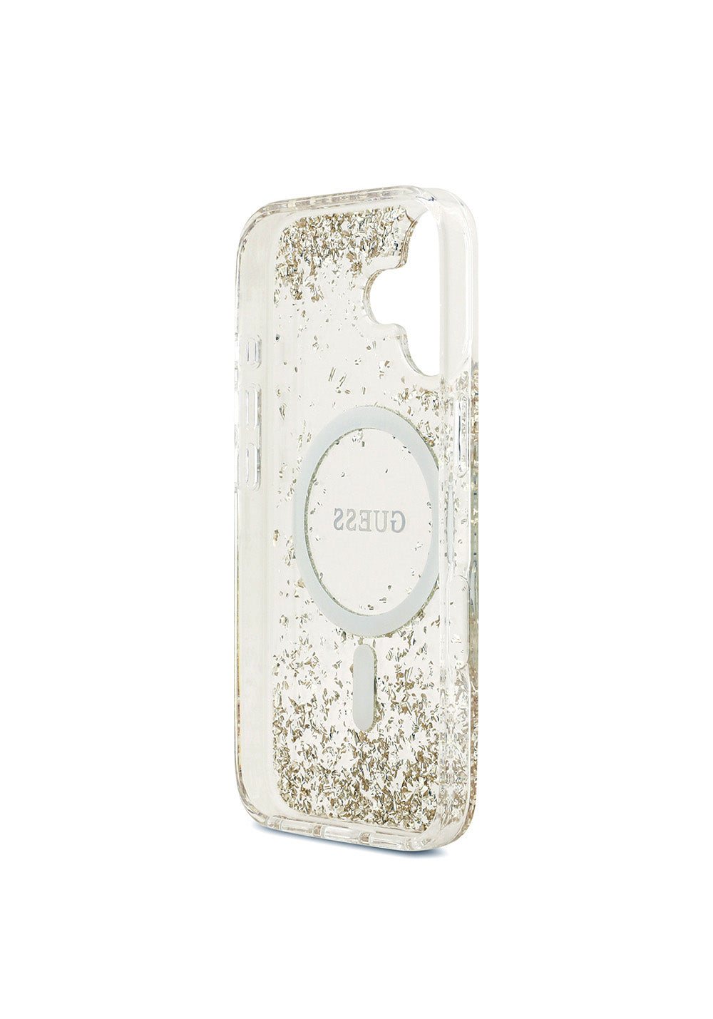 Apple iPhone 17 Kılıf Guess Orijinal Lisanslı Manyetik Şarj Uyumlu Transparan Resin Bottom Kapak